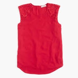 J Crew Lace Sleeveless Blouse